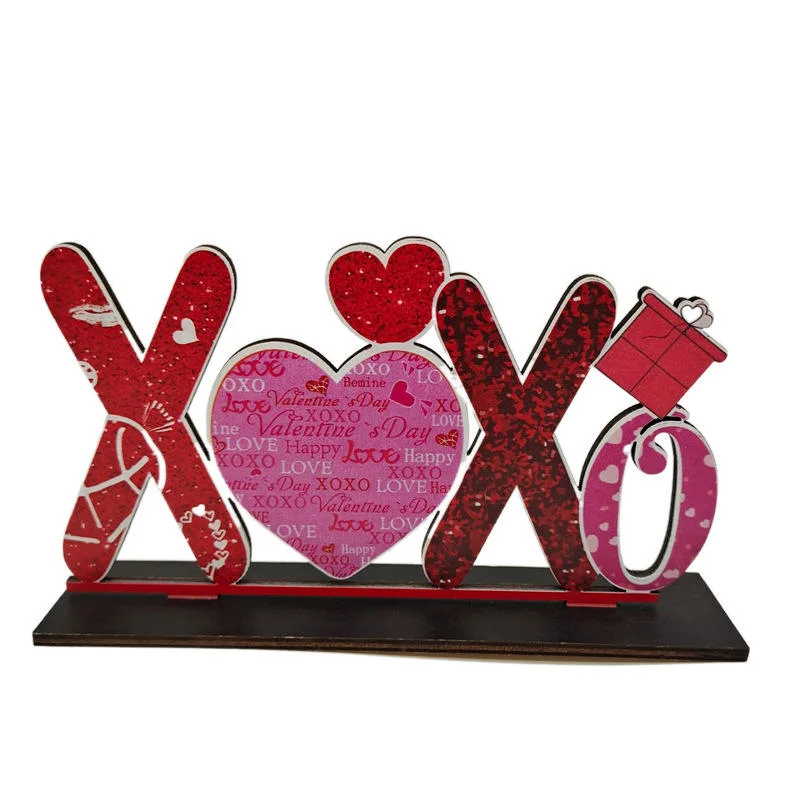 Valentine′s Day Confession Sign Wooden Valentine′s Day Tabletop Decoration