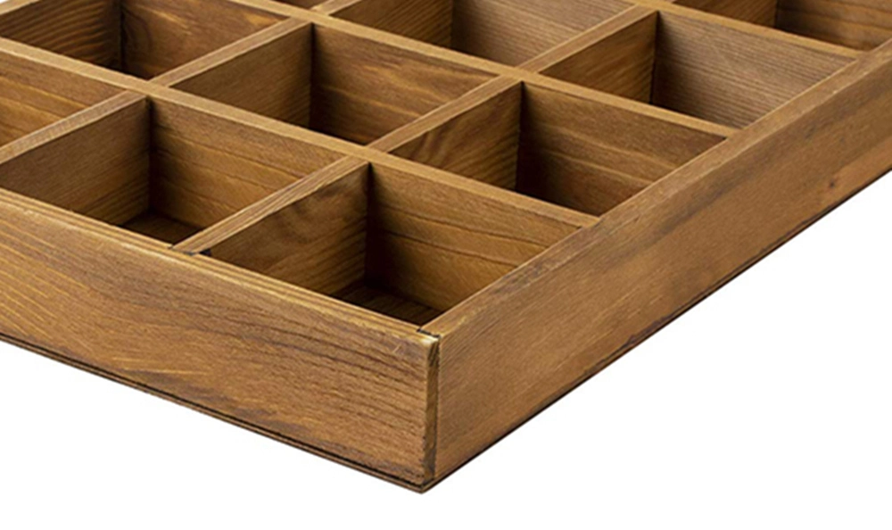 Wooden/Wood Multi-Grid Box/Tray with Dividers for Jewelry/Tea Bag/Souvenir/USB Cable/Drug Storage