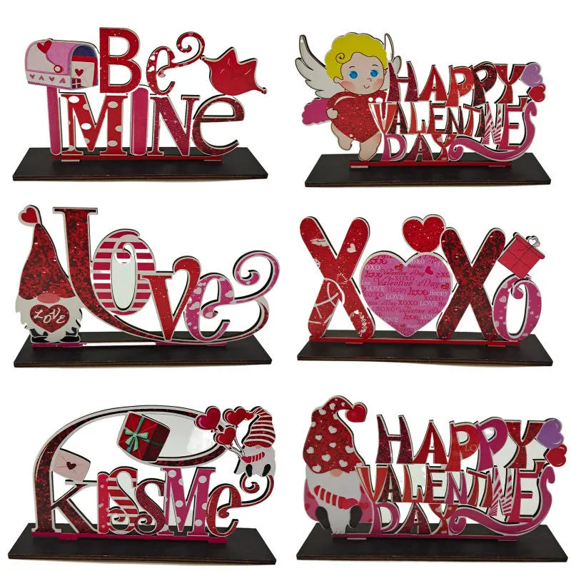 Valentine′s Day Confession Sign Wooden Valentine′s Day Tabletop Decoration