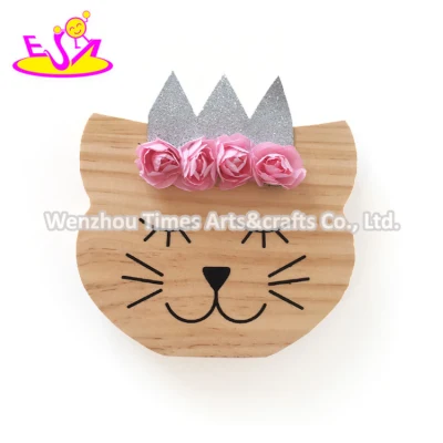 Décor de chambre d'enfant en bois de haute qualité en forme de chat W02A364